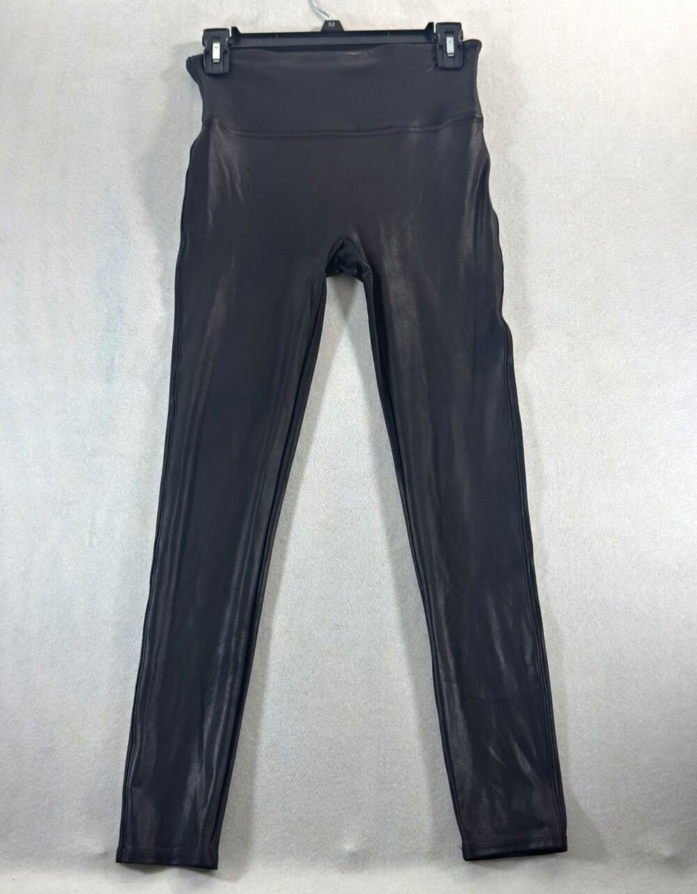SPANX Black Faux Leather High Rise Leggings